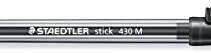 Staedtler Stick 430 Boligrafo con Capuchon - Punta 0.35mm - Tinta Endeleble - Color Negro