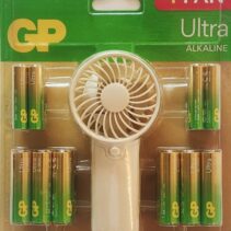 GP Ultra Alcalina Pack de 12 Pilas AAA + 12 Pilas AA + Ventilador de Mano de Regalo