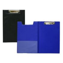Biskmark Carpeta de PVC con Pinza Superior Metalica - Tamaño Folio - Bolsillo Interior - Colores Azul/Negro Aleatorios