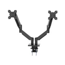 Coolbox M02D Soporte de Mesa con Brazos Articulados para 2 Monitores Hasta 32" - Giratorio e Inclinable - Piston de Gas - Peso Max 8kg x Brazo - VESA 100x100mm