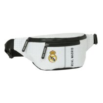 Safta Real Madrid 1ª Equipacion 24/25 Bolsa de Cintura - 2 Compartimentos - Ajustable - 23x12x9cm - Color Blanco/Negro