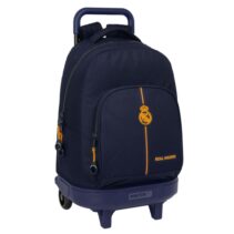 Safta Real Madrid 2ª Equipacion 24/25 Mochila con Carro Integrado - Extraible para Facilitar su Limpieza - Base Reforzada - Asa Extraible - 33x45x22cm - Color Azul Marino