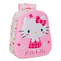 Safta Hello Kitty Mochila 3D - Asa de Mano - Portabotellas Lateral - 27x33x10cm - Color Rosa
