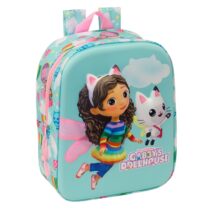 Safta Gabby'S Dollhouse Mochila Guarderia 3D - Asa de Mano - Compartimento Principal con Cremallera - 22x27x10cm - Color Azul Claro