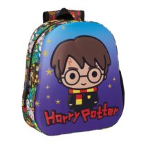 Safta Harry Potter Mochila 3D - Asa de Mano - Portabotellas Lateral - 27x33x10cm - Color Azul