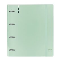 Safta Carpeta de 4 Anillas - PP Foam - Anillas de 35mm - Incluye 100 Hojas A4 - 27x32x4cm - Color Verde Pastel