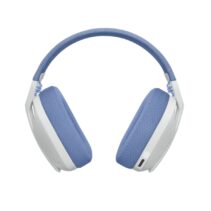 Logitech G435 Auriculares Gaming Inalambricos - Diadema Ajustable - Bluetooth LightSpeed - 2 Microfonos - Blanco Crudo y Lila