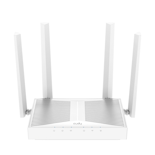 Cudy Router WiFi 6 Mesh Gigabit Dual Band AX3000 - Velocidad hasta 1000Mbps - 5 Puertos - 4 Antenas Fijas de 5dBi - Tecnologia MU-MIMO - Color Blanco