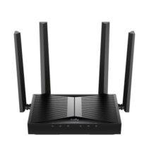 Cudy Router WiFi 7 Dual Band Gigabit BE3600 - Velocidad hasta 1000Mbps - 5 Puertos - 4 Antenas Fijas de 5dBi - Tecnologia MU-MIMO - Color Negro