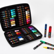 Posca Maletin Premium con 40 Marcadores de Pintura - Surtido en Color y Trazo - Punta de Poliester - Tinta Pigmentada Base Agua - Resistente a la Luz - Colores Surtidos