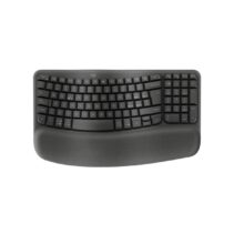 Logitech Wave Keys Teclado Inalambrico Ondulado - Indicadores Luminosos - Patas Ajustables - Autonomia hasta 36 Meses - Reposa Muñecas Acolchado