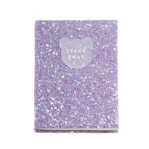 Miquel Rius Back2Fun Cuaderno Encolado con Cubierta de Purpurina Lila y Patch de Silicona - 96 Hojas Punteadas de Papel 100 g/m2