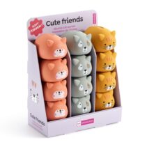 Miquel Rius Back2Fun Animales Cute Expositor con 12 Monederos de Silicona - 4 de cada Modelo de Animal - Cierre con Cremallera