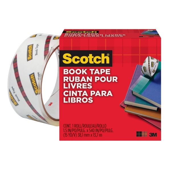 Scotch Cinta Adhesiva para Reparacion de Libros - 38.1mm x 13.7m - Color Transparente