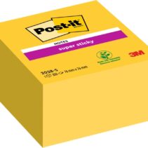 Post-It Super Sticky Cubo de 350 Notas Adhesivas Reposicionables - 76x76mm - 100% PEFC - Color Amarillo
