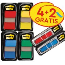 Post-It Index Pack de 6 Dispensadores con Marcadores de Indice Reposicionables - Forma Rectangular - Colores Surtidos