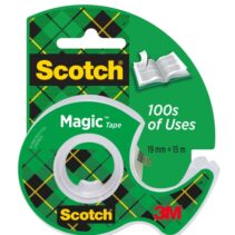 Scotch Magic Cinta Adhesiva Invisible - Incluye Dispensador - 19mm x 15m - Color Transparente