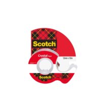 Scotch Crystal Cinta Adhesiva - 12mm x 10m - Incluye Dispensador - Color Transparente
