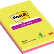 Post-It Super Sticky Pack de 2 Blocs de 45 Notas Adhesivas Reposicionables - Forma Rectangular - 203x127mm - Colores Surtidos