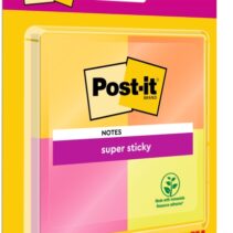 Post-It Super Sticky Pack de 4 Blocs de 45 Notas Adhesivas Reposicionables - 47.6x47.6mm - 100% PEFC - Colores Surtidos