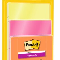Post-It Super Sticky Pack de 3 Blocs de 45 Notas Adhesivas Reposicionables - Forma Cuadrada - Colores Surtidos