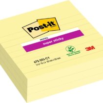 Post-It Super Sticky Pack de 3 Blocs de 70 Notas Grandes Adhesivas Reposicionables - 101x101mm - Color Amarillo Claro