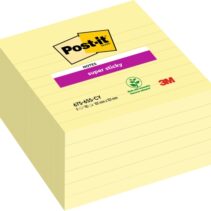 Post-It Super Sticky Pack de 6 Blocs de 90 Notas Grandes Adhesivas Reposicionables - 101x101mm - Color Amarillo Claro