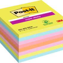 Post-It Super Sticky Pack de 8 Blocs de 45 Notas Adhesivas Reposicionables - 76x76mm - 100% PEFC - Colores Surtidos