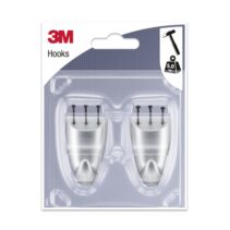 3M Pack de 2 Ganchos para Clavar - Formato M - Soporta hasta 5kg - Color Gris Metalizado