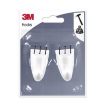 3M Pack de 2 Ganchos para Clavar - Formato M - Soporta hasta 5kg - Color Blanco