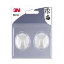 3M Pack de 2 Ganchos Adhesivos Ovalados - Formato M - Soporta hasta 0.6kg - Color Blanco