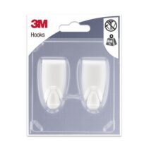3M Pack de 2 Ganchos Adhesivos Modernos - Formato M - Soporta hasta 0.6kg - Color Blanco