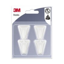3M Pack de 4 Ganchos Adhesivos Triangulares - Soporta hasta 1kg - Color Blanco