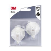 3M Pack de 2 Ganchos con Ventosa - Cierre de Palanca - Soporta hasta 1kg - Color Blanco