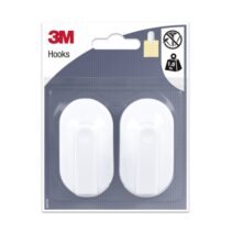 3M Pack de 2 Ganchos Adhesivos para Notas - Soporta hasta 1kg - Color Blanco