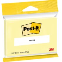 Post-It Bloc de 100 Notas Adhesivas Reposicionables - 76x127mm - 100% PEFC - Color Amarillo Claro