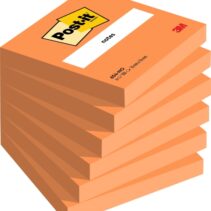Post-It Pack de 6 Blocs de 100 Notas Adhesivas Reposicionables - Forma Cuadrada - 76x76mm - Color Naranja