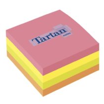 Tartan Cubo de 400 Notas Adhesivas Reposicionables - Colores Neon - 76x76mm - 100% PEFC - Colores Surtidos