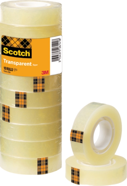 Scotch Pack de 10 Cintas Adhesivas - 15mm x 33m - Color Transparente