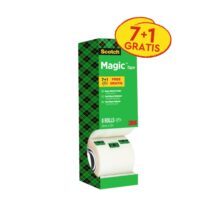 Scotch Magic Cinta Adhesiva Invisible - Paquete Ahorro de 8 Rollos de 19mm x 33m - Color Transparente