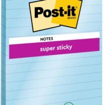 Post-It Super Sticky Bloc de 90 Notas Grandes Adhesivas Reposicionables - con Lineas - 102x152mm - Color Azul
