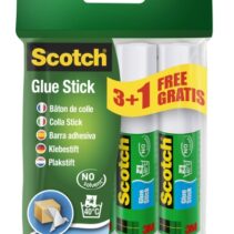 Scotch Pack de 4 Pegamentos en Barra Adhesivo Solido - 8gr por Unidad - Promocion 3 Barras + 1 Gratis - Color Transparente