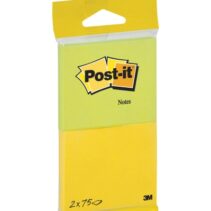 Post-It Pack de 2 Blocs de 75 Notas Adhesivas Reposicionables - Forma Rectangular - 635x762mm - Colores Surtidos