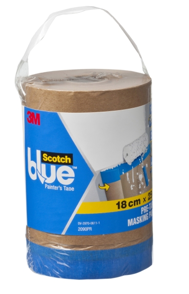 Scotchblue Premium Papel con Cinta de Enmascarar - 180mm x 25m - Color Marron