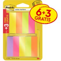 Post-It Pack de 9 Blocs de 100 Marcadores Reposicionables - Forma Rectangular - Colores Surtidos