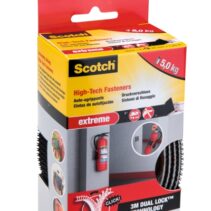 Scotch Extreme Pack de 2 Cierres Adhesivos Reposicionables - 25mm x 1.2m - Color Negro