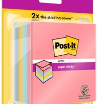 Post-It Super Sticky Cubo de 400 Notas Adhesivas Reposicionables - Colores Arcoiris - 76x76mm - Colores Surtidos