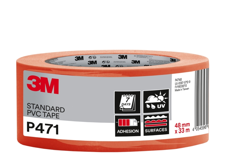 3M Cinta Adhesiva de PVC - 48mm x 33m - Alta Visibilidad - Color Naranja