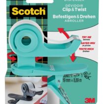 Scotch Dispensador de Cinta Adhesiva - para Cintas de hasta 19mm x 8.89m - Incluye Cinta Adhesiva - Color Turquesa