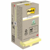 Post-It Pack de 16 Blocs de 100 Notas Adhesivas Recicladas - Forma Cuadrada - 76x76mm - Color Amarillo Claro